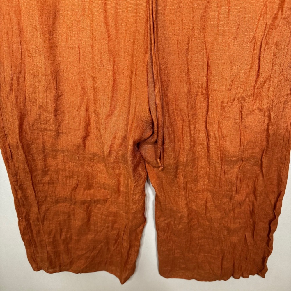 Naif Jumpsuit Womens XL Orange Layered Spaghetti Strap Wide Leg - Picture 6 of 8
